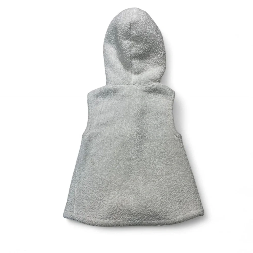 Old Navy Cream Sherpa Fleece Hooded Toggle Vest | Toddler Girl Size 3T